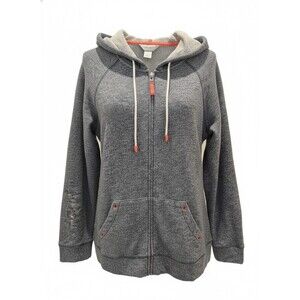 ​CJ Banks 1X Marled Full Zip Hoodie Raglan Coral Trim Athleisure Jacket Womens
